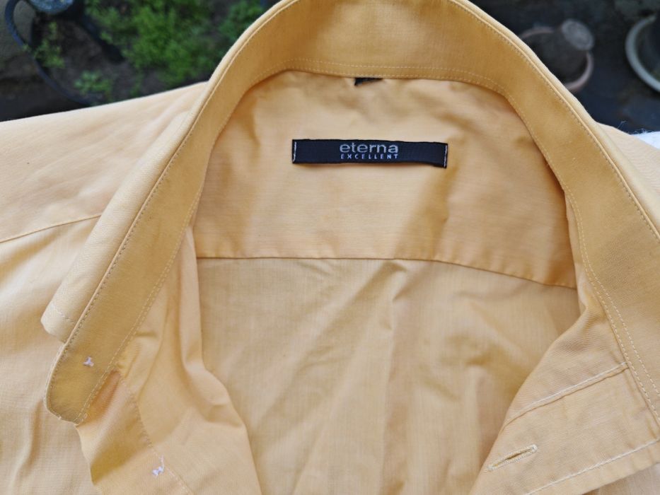 Camasa Eterna barbati piersica/orange din bumbac marime 42