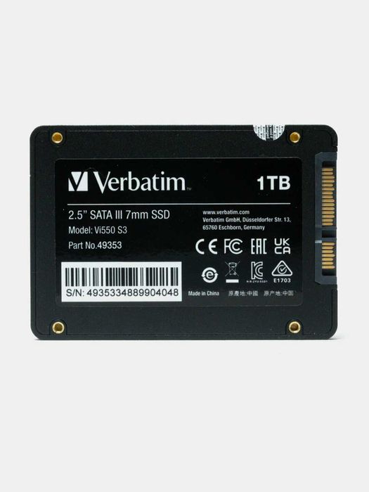 SSD 1 TB (НОВЫЙ) Verbatim "Vi550 S3", 2,5", SATA III Ракета!!!