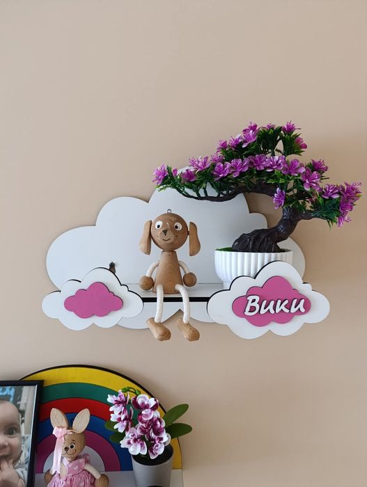 Етажерка облак детска стая облаче рафтче индивидуална изработка