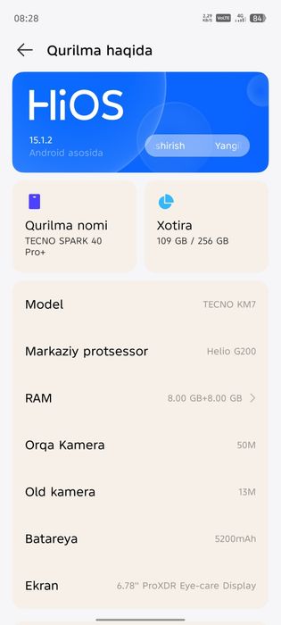 Texno Spark 40 pro plus