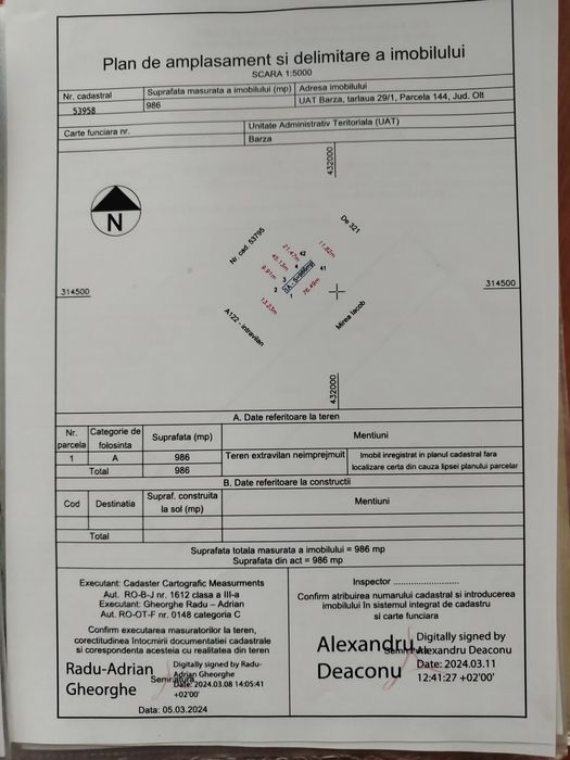 Teren intravilan + casa bătrânească com Barza , lângă Bals