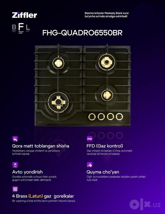 Zifflerdan emal  gaz panel