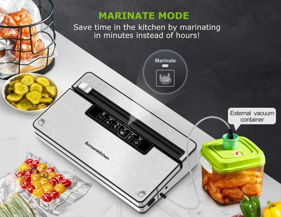 Aparat Vidat Bonsenkitchen 5 Moduri Cutter Inclus Vacuum Sealer 8L/min