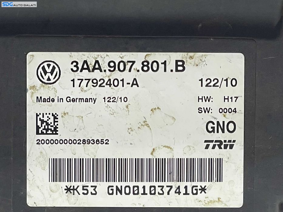 Modul Unitate Calculator Frana de Mana Electrica Volkswagen Tiguan 2007 - 2015 Cod 3AA907801B 3AA.907.801.B [L3279]