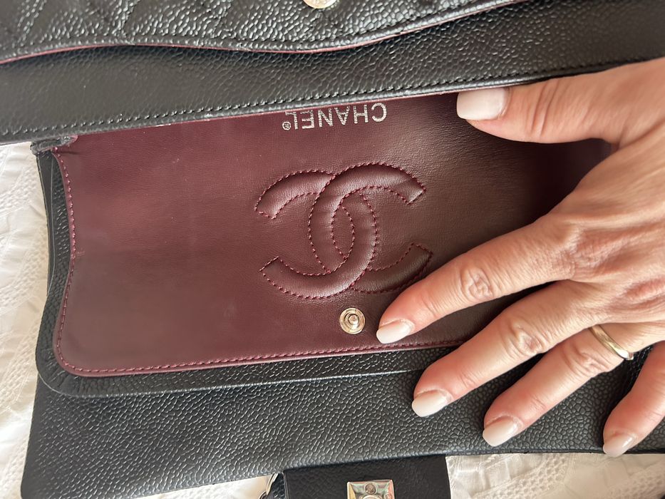 Geanta Chanel caviar, negru 25 cm