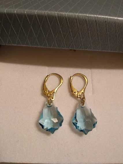 Cercei argint placat aur,cristal Swarowski