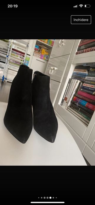 Botine Burberry cu toc metalic stilettò