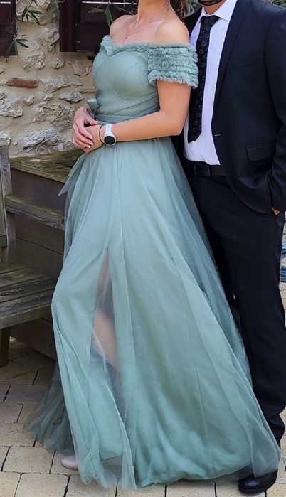 Rochie elegantă verde mentă