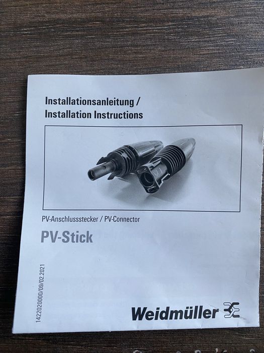 Conectori fotovoltaici Weidmüller PV-Stick – originali, calitate germană