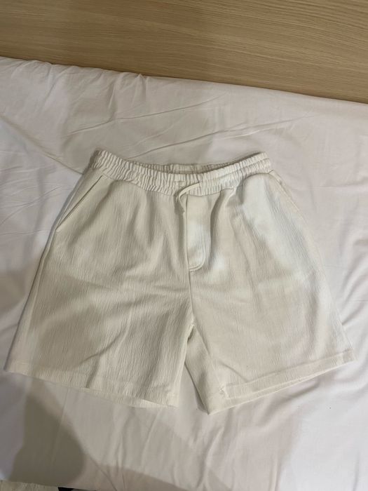 Pantaloni scurți albi texturati Zara, bărbați, mărimea XL