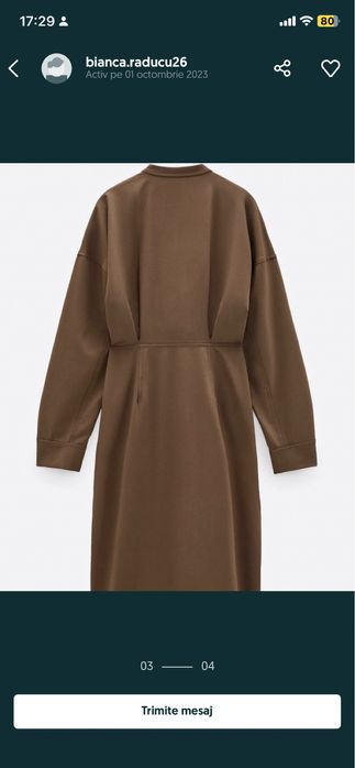 Rochie zara midi lunga maro marime m