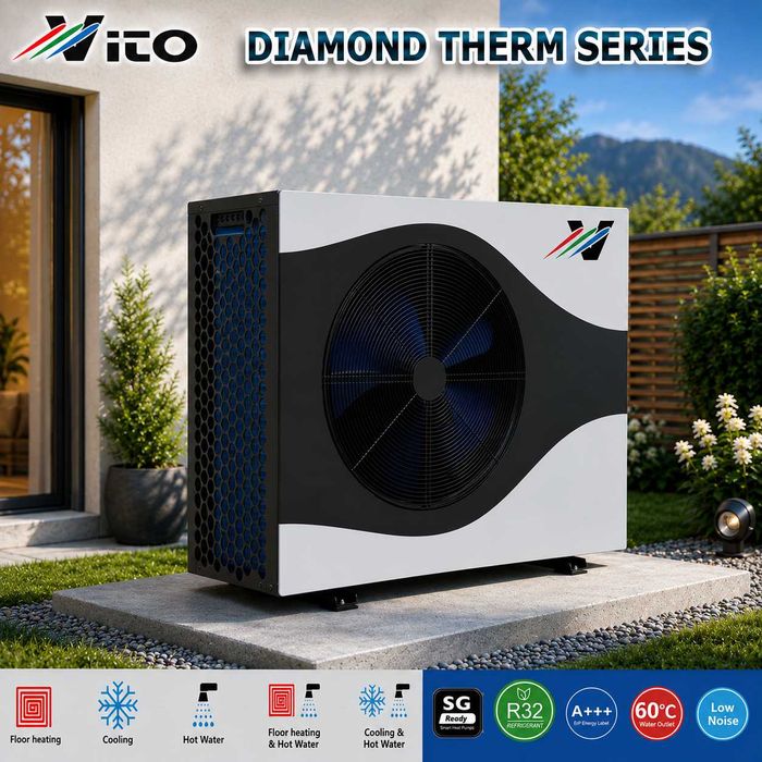12.2KW Инверторна  МОНОФАЗНА ТЕРМОПОМПА R32 класА+++ -  Kомпресор Panasonic - циркулационна помпа  GRUNDFOS, WI-FI свързаност, до -30°С, Моноблок.