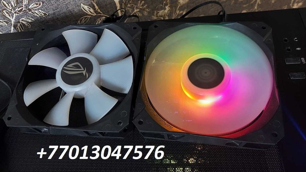 Дёшево отдам 2шт Кулер Asus Rog  с подсветкой ARGB\БУ