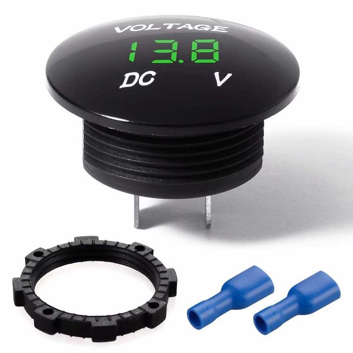 VOLTMETRU Auto Moto 12/24v Led digital rotund rosu verde albastru A083