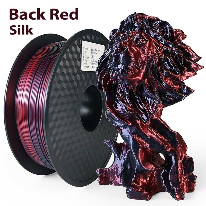 PLA за 3D принтери - Anycubic 1 kg филамент и PLA silk black-red