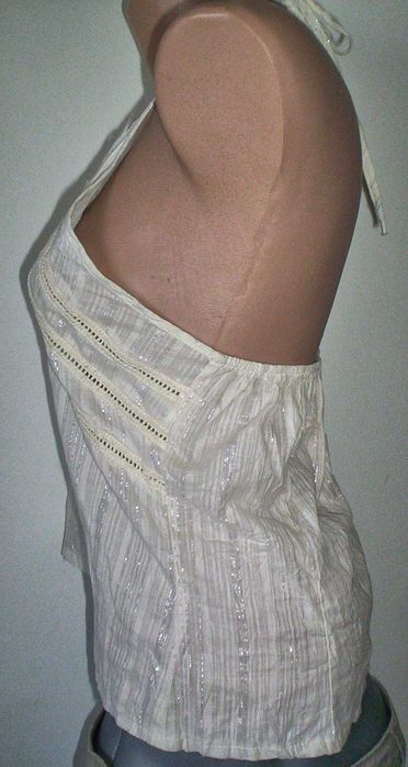 Top fir lame argintiu Bustiera blugi Jeans Pimkie maieu exotic colorat