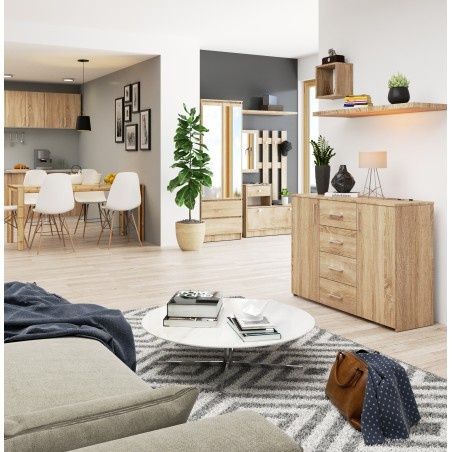 Comodă living cu sertare stejar