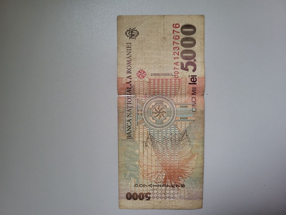 Vând Bancnota 5000 lei vechi an 1998 cu seria 007A... preț 55.000 €