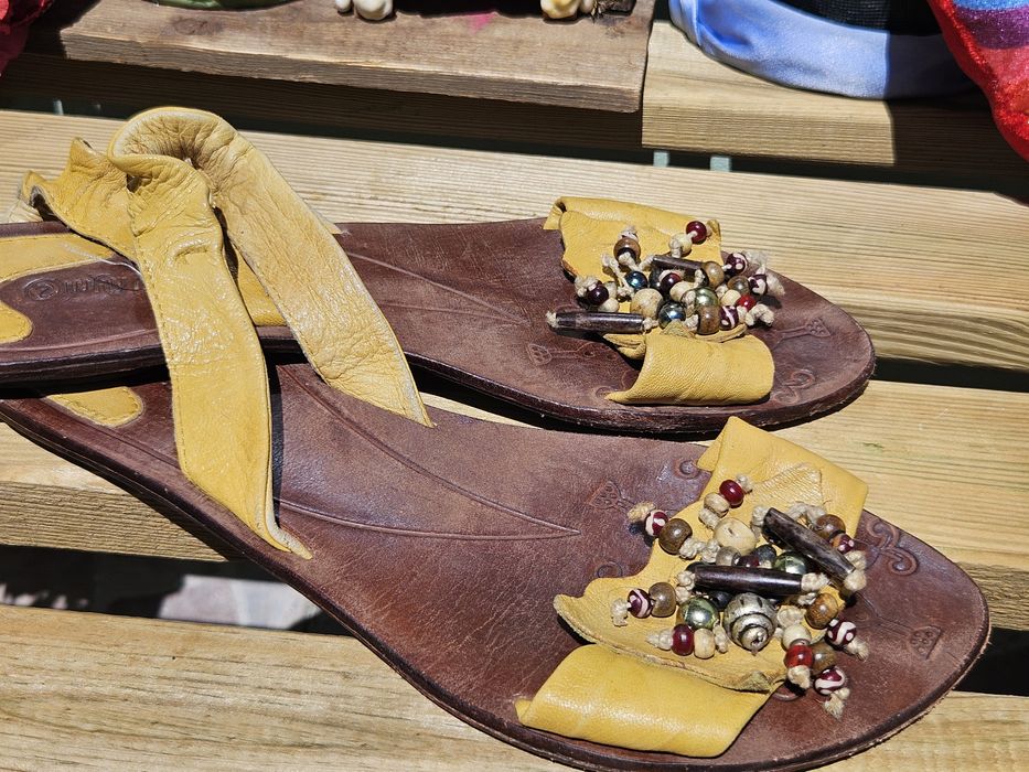 Why Not жълти сандали от кожа N41