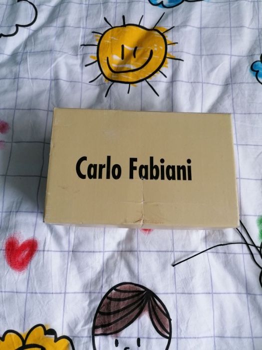 Пролетни дамски обувки високи от плат и кожа,черни–CARLO FABIANI–НОВИ