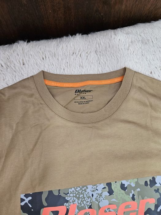 Ловна тениска Blaser HunTec Camo logo dull gold