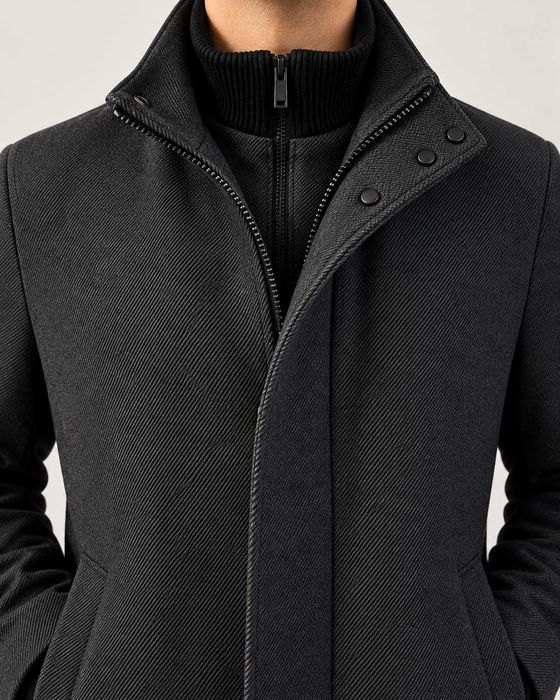 ZARA мъжко палто Regular Fit – антрацитносиво