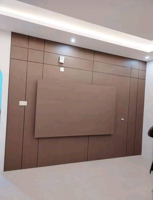 Бамбуковые панели обшивка, установка, тв зона.