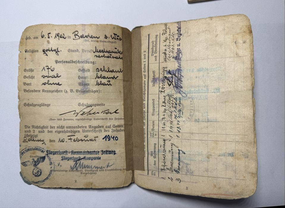 Lot documente Luftwaffe ww2