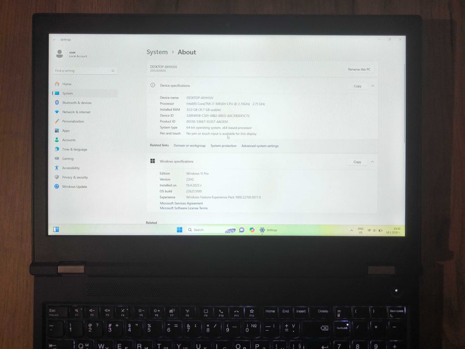 ThinkPad P15/Core i7-10850H/32GB RAM/512 SSD/Quadro T1000 4GB/15.6 IPS