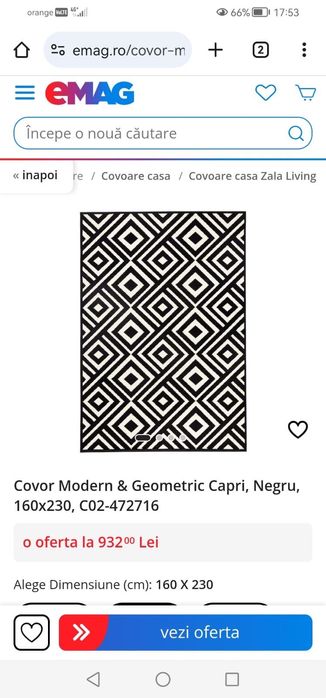 Covor modern cu model geometric