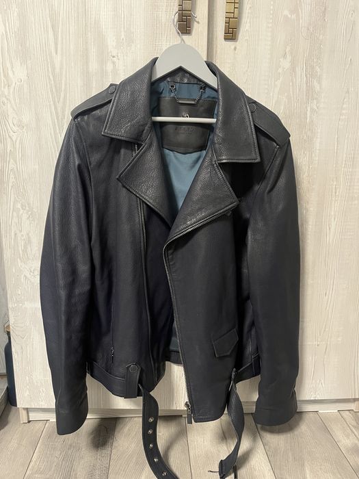 Geacă biker din piele naturală STEEL Leather & Fur | M/L | Ca nouă