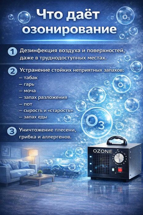 озонирование . экологичная обработка помещений авто без химии
