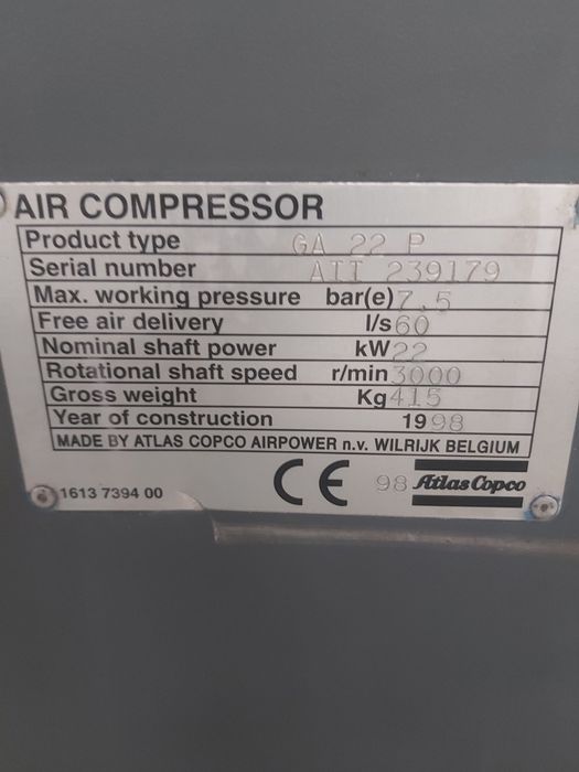 Compresor la surub ATLAS COPCO  22KW