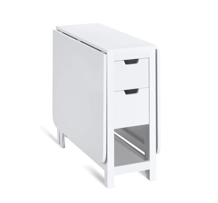 Masă pliabilă alba cu sertare