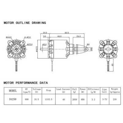 Motor Brushless 4250 / 800kv Navomodel Plantat Pescuit Original
