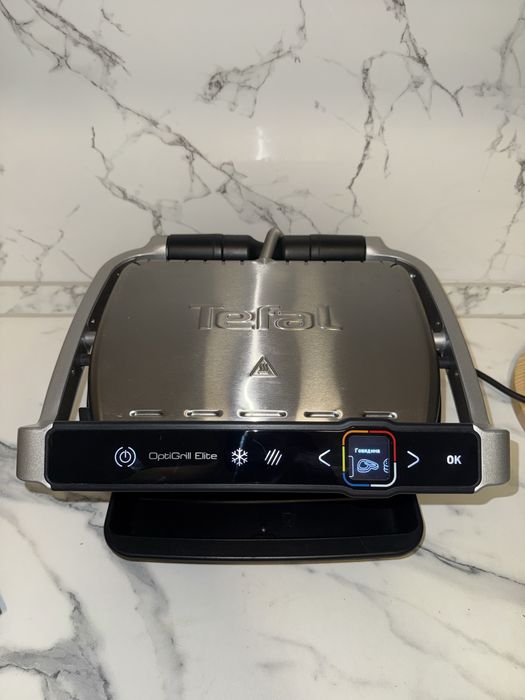 Гриль Tefal Optigrill Elite GC750D30 серебристый