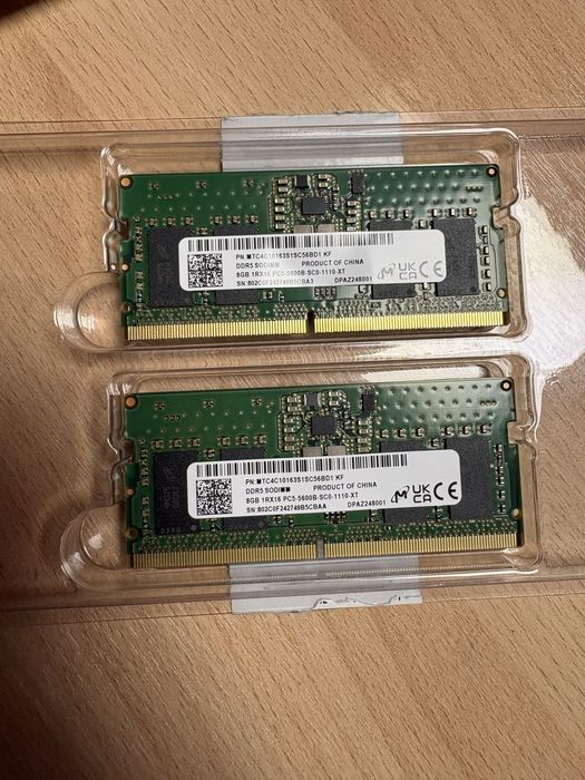 Оперативная память 16ГБ (2шт. 8ГБ) DDR5 для ноутбука