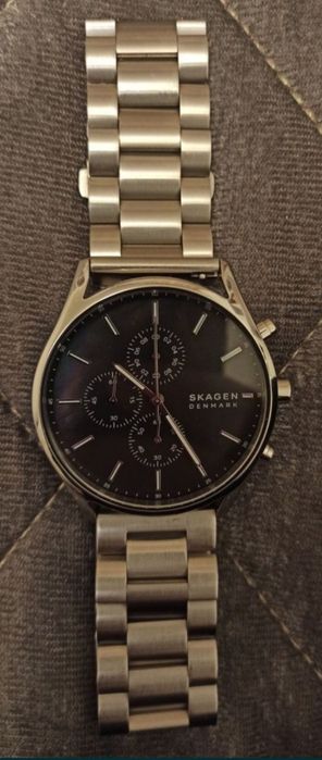 Ceas bărbătesc Skagen Cronograph nou nepurtat brățară metalica / piele