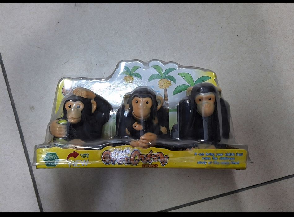 Комплект фигури маймунки – 3 броя, забавни играчки за деца