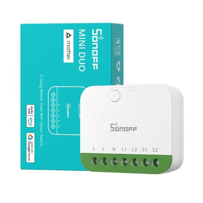 SONOFF MINI DUO 2GS – Двуканален Matter Смарт прекъсвач