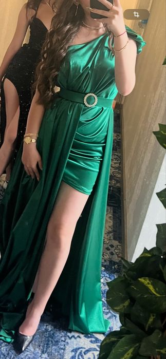Rochie eleganta verde regal