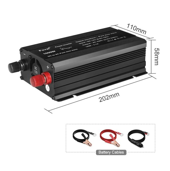 Invertor  Foval  1000,2200, 2600, 3000w 12V - 220V si priza USB 3.1