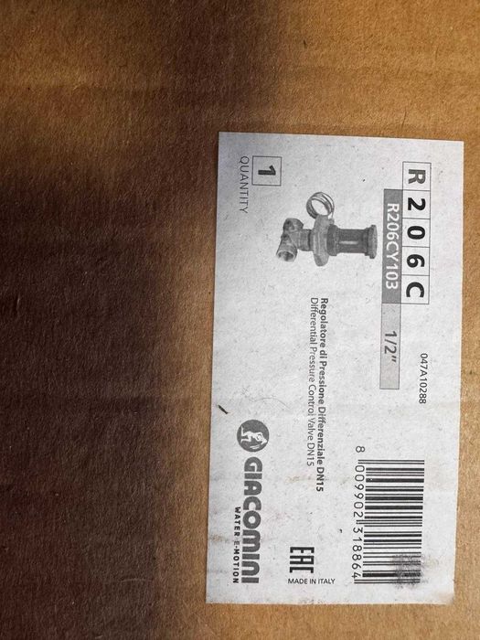 GIACOMINI R206CY103 1/2" - Regulator de presiune diferențiala