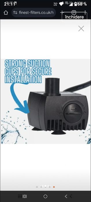 Pompa submersibila Acvariu, fântână arteziană