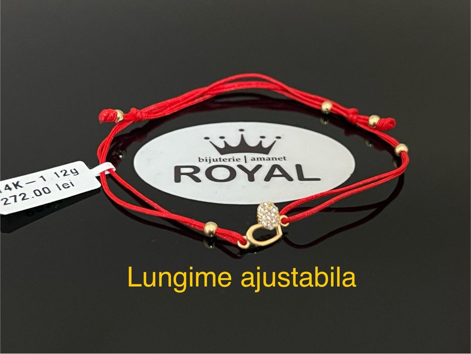 Bijuteria Royal CB : Bratara cu snur bile aur 14k 1,12 grame