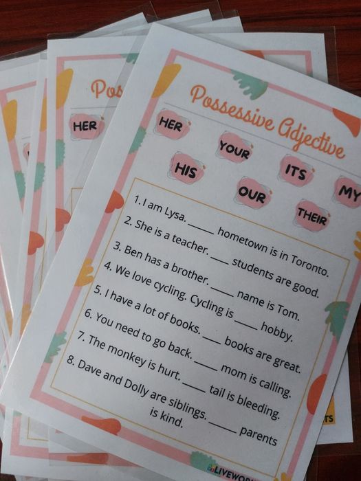 ko'rgazmali qurollar, ingliz tili o'qituvchilari uchun tarqatma