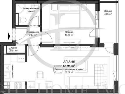 Продава се Двустаен апартамент в Пловдив, Кючук Париж - 77 кв.м за 1238 €/кв.м - Снимка #2