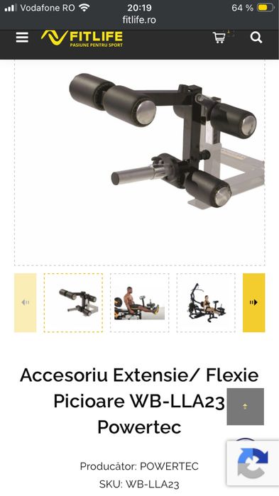 2 Banci fitness multifunctionale  Powertech cu diferite accesorii care se ataseaza