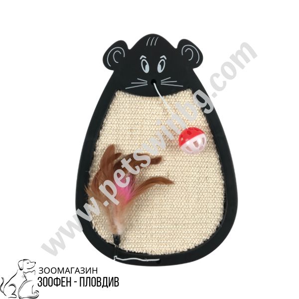 Драскало за Коте под формата на Мишка с Топче - 34/24см