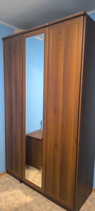 Большой шкаф для одежды с зеркалом